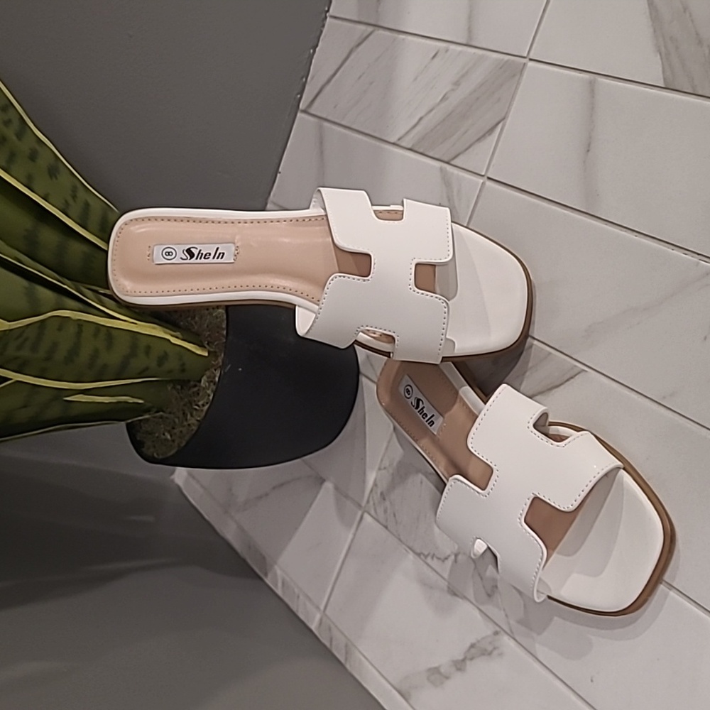 White sandals